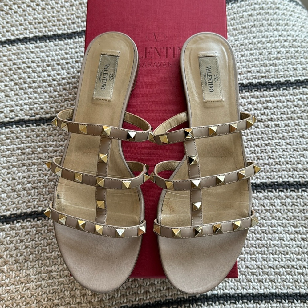 Authentic Valentino stud slides